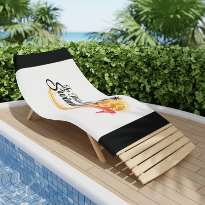 Beach Towel — "In There Like Swimwear" Retro Palm Surf Design