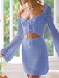Cutout Lace-Up Long Sleeve Cover Up
