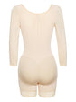 Full Size Zip Up Lace Detail Long Sleeve Shapewear