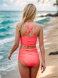 Crisscross Leopard Wide Strap Two-Piece Swim Set