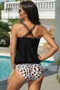 Printed Crisscross Back Tankini Set